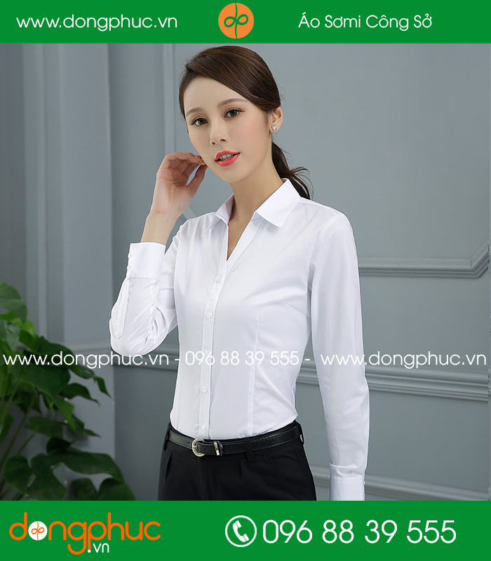  Đồng phục áo sơ mi màu trắng 